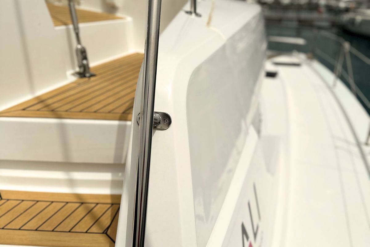 Deck of Maestro, a Bali 4.6 catamaran at Grad Kaštela, Croatia