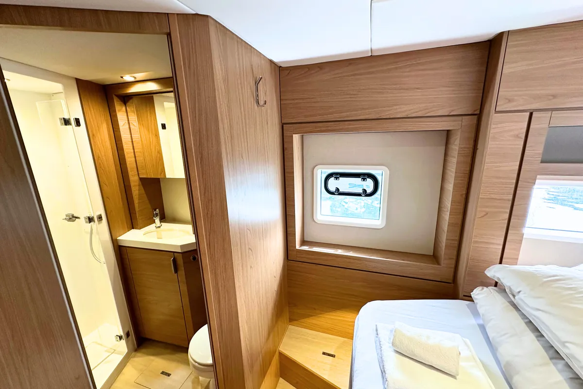 Cabin on Maestro, a Bali 4.6 catamaran at Grad Kaštela, Croatia