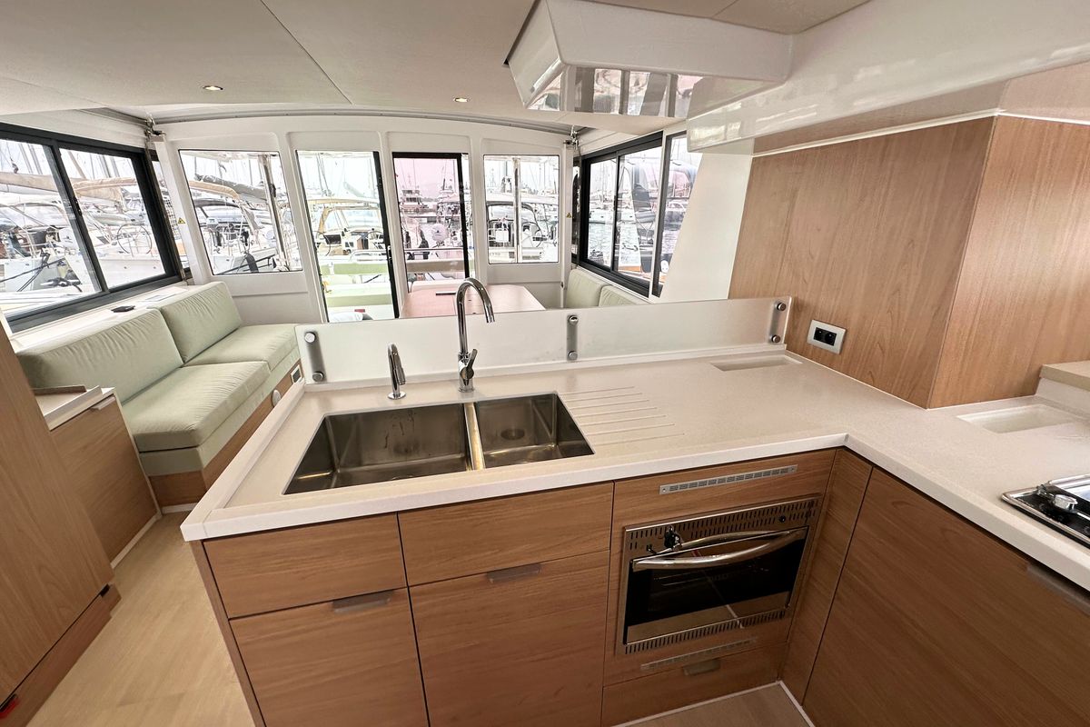 Galley of Maestro, a Bali 4.6 catamaran at Grad Kaštela, Croatia