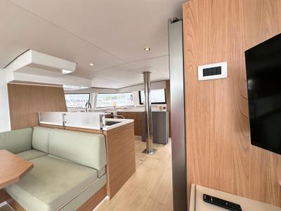 Salon of Maestro, a Bali 4.6 catamaran at Grad Kaštela, Croatia
