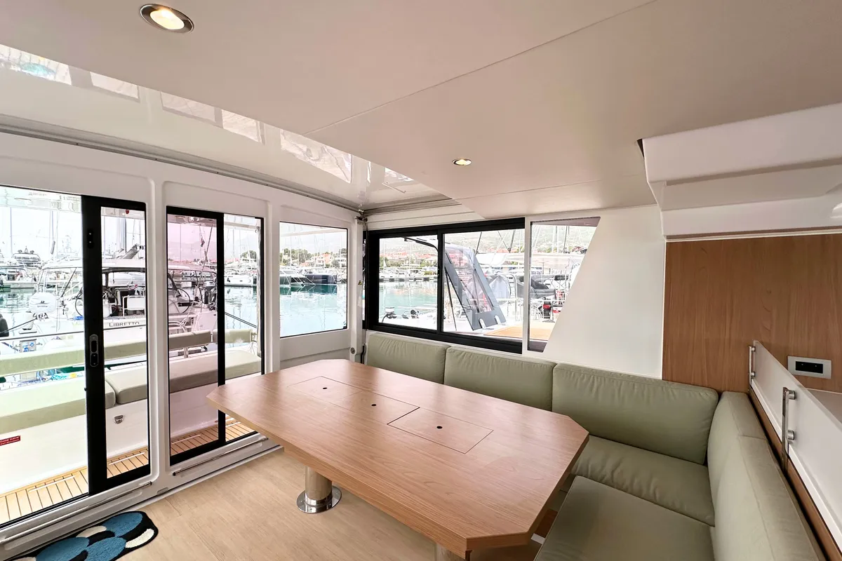 Salon of Maestro, a Bali 4.6 catamaran at Grad Kaštela, Croatia