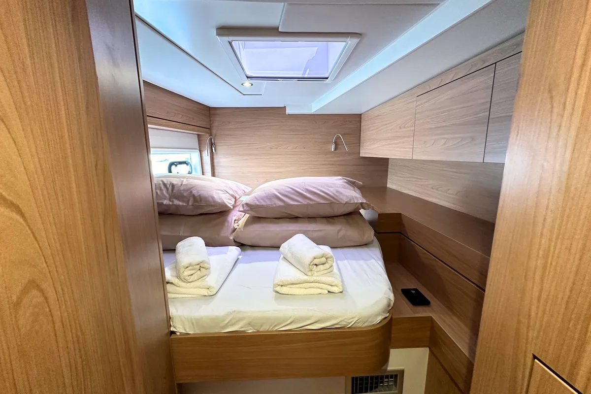 Cabin on Maestro, a Bali 4.6 catamaran at Grad Kaštela, Croatia