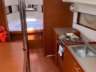 Galley of Bordeaux, a Beneteau Oceanis 38.1 sailboat at Seget Donji, Croatia