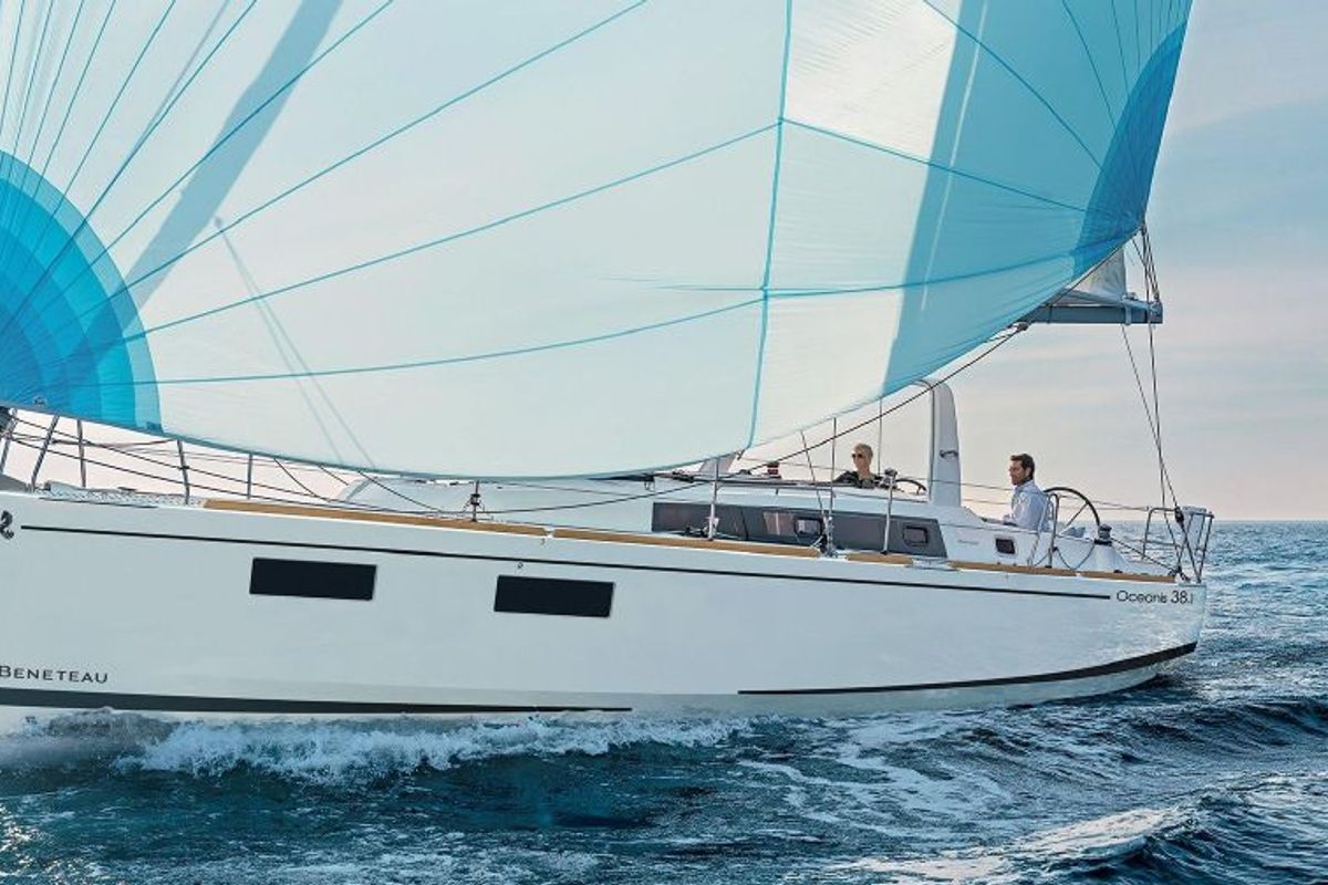 Exterior view of Bordeaux, a Beneteau Oceanis 38.1 sailboat at Seget Donji, Croatia