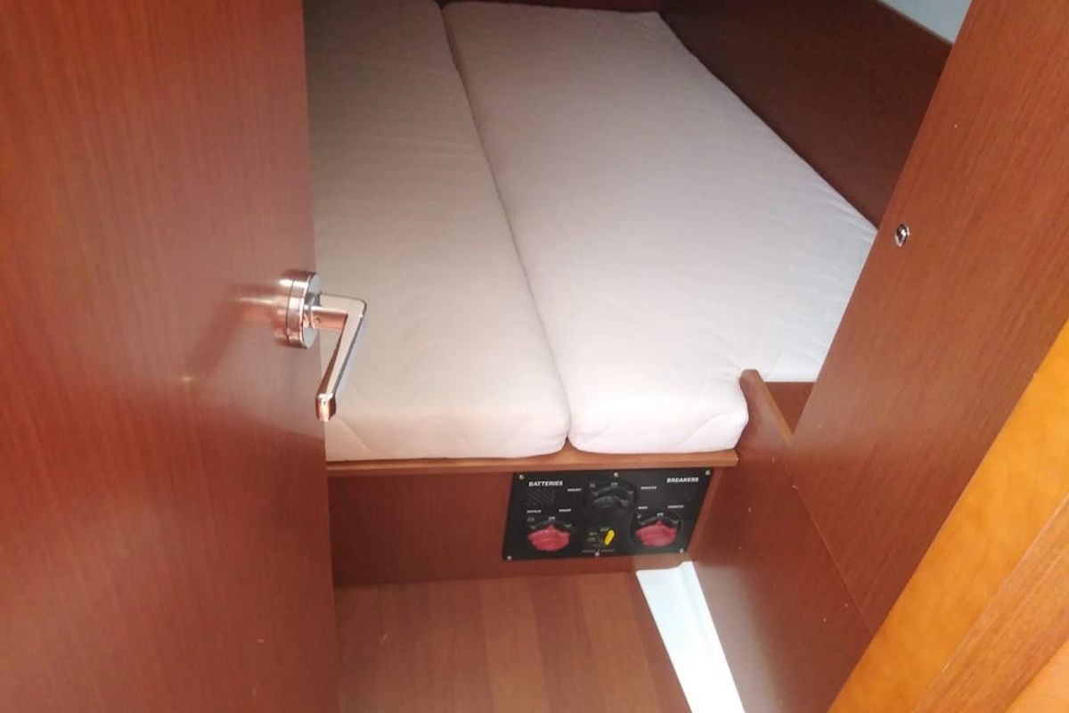 Cabin on Bordeaux, a Beneteau Oceanis 38.1 sailboat at Seget Donji, Croatia