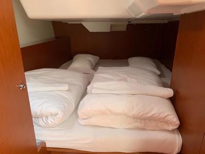 Cabin on Bordeaux, a Beneteau Oceanis 38.1 sailboat at Seget Donji, Croatia