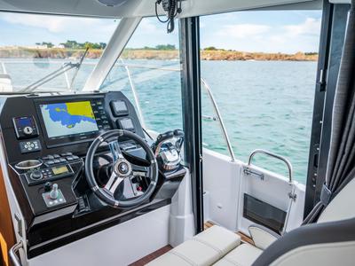 Cockpit of No Name, a Beneteau Antares 11 OB motorboat at Murter, Croatia
