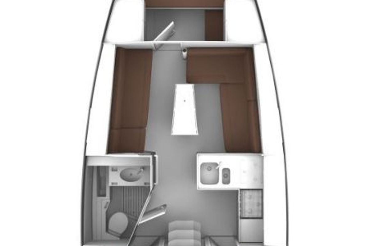 Floor plan of Bura, a Bavaria Cruiser 37 sailboat at Punat, Croatia