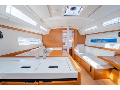 Galley of Cotufa, a Jeanneau Sun Odyssey 380 sailboat at es Jonquet, Spain