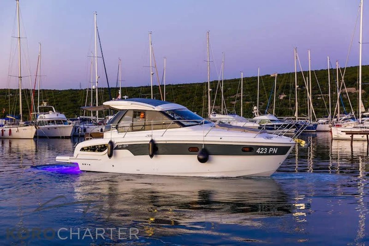Anchy, a Bavaria 33 Sport HT motorboat at Punat, Croatia