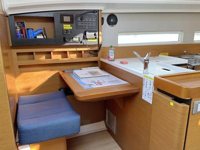 Galley of Lara, a Jeanneau Sun Odyssey 410 sailboat at Punat, Croatia