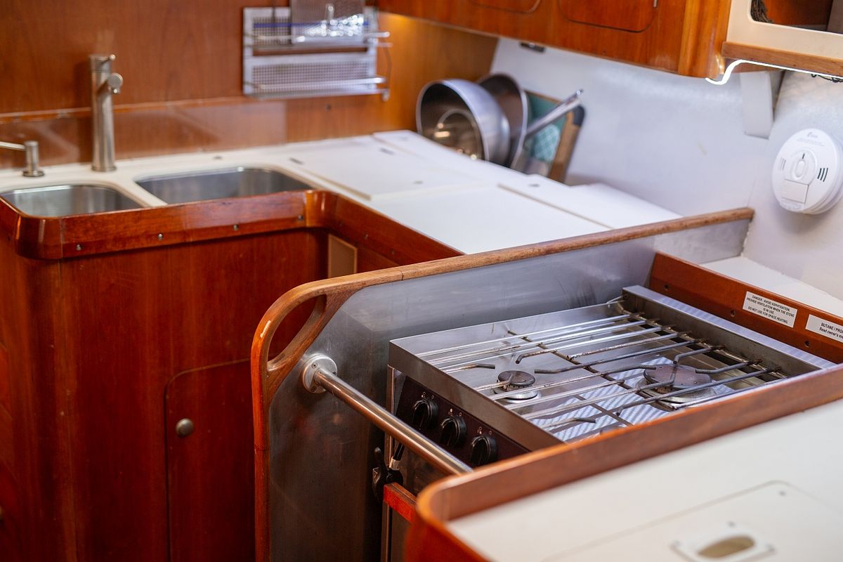 Galley of Amica, a Aragosa Yachts Dolphin 50 sailboat at Punat, Croatia