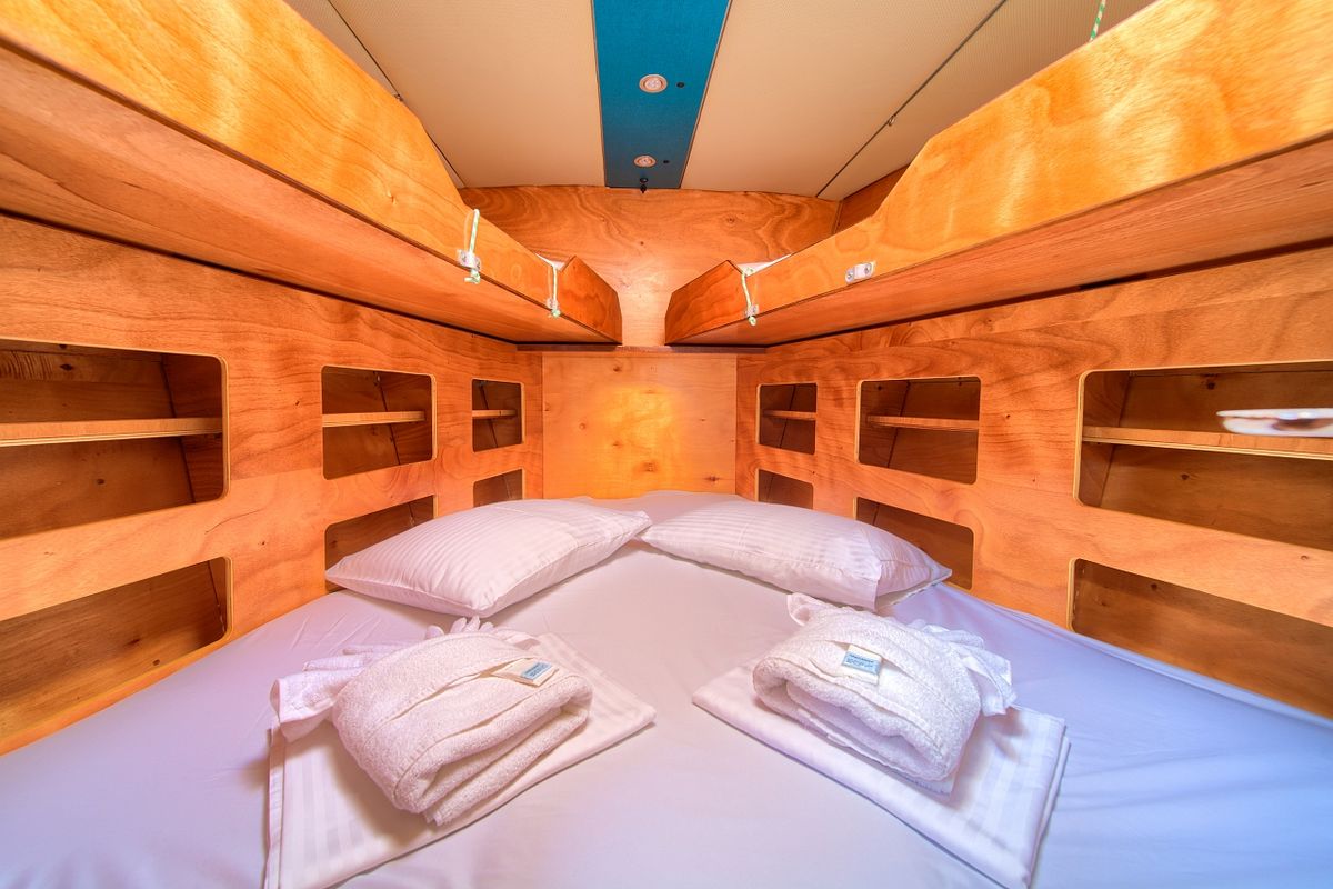 Cabin on Amica, a Aragosa Yachts Dolphin 50 sailboat at Punat, Croatia