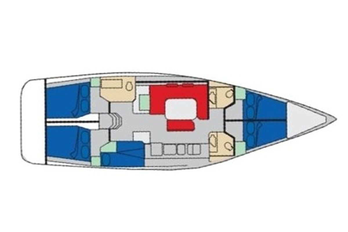 Deck of Giovanna, a Jeanneau Sun Odyssey 519 sailboat at Salerno, Italy