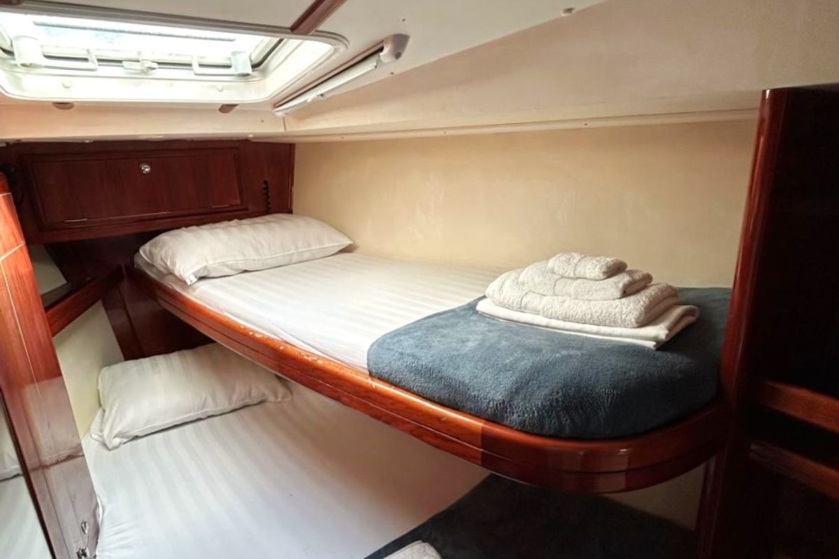 Cabin on Alexandria, a Ocean Star 56.1 sailboat at Athens, Greece