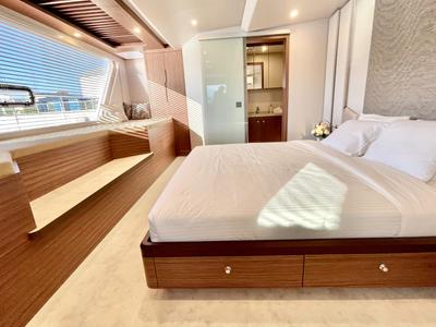 Cabin on Inka, a Ocean Beast 65 catamaran at Palma de Mallorca, Spain