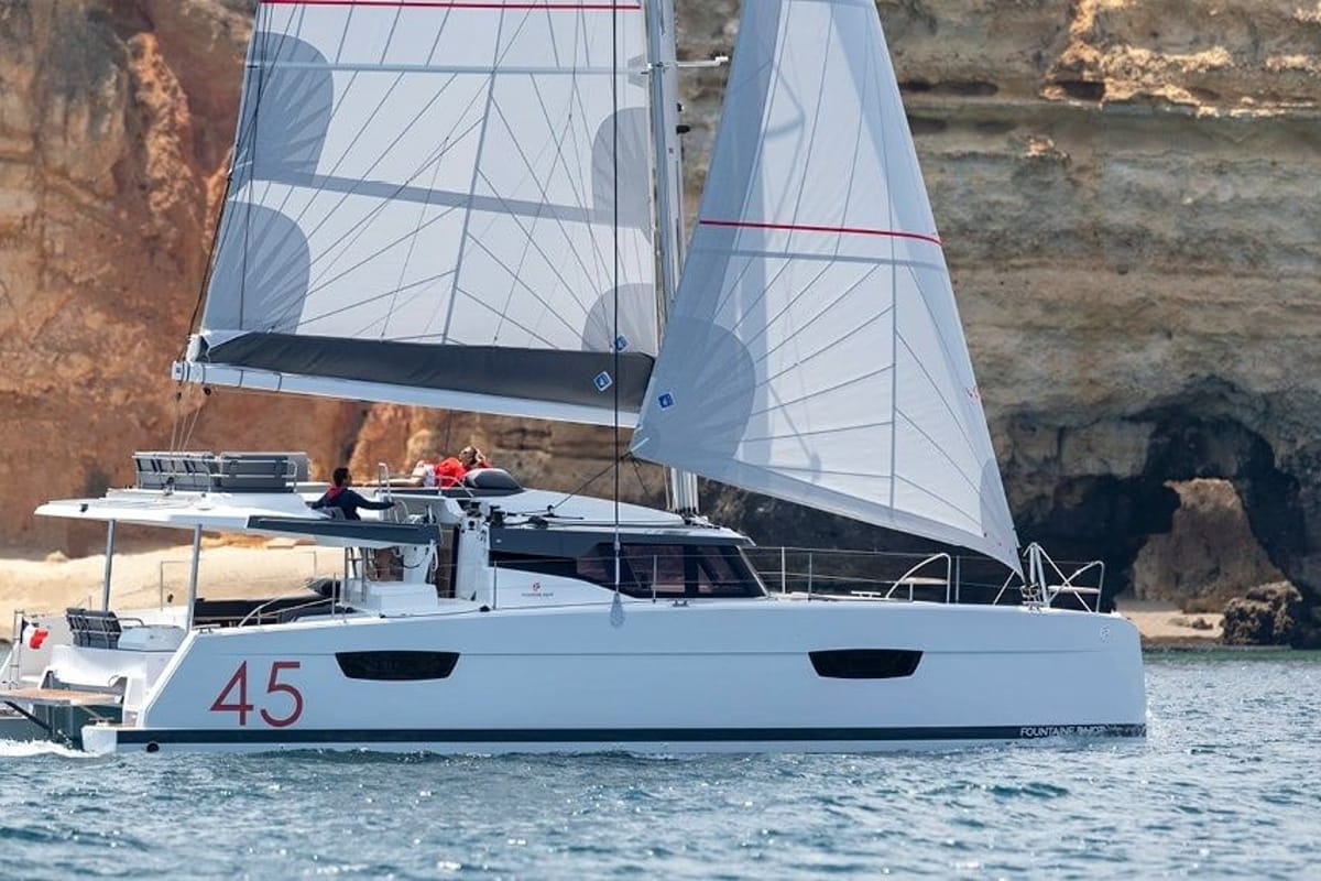 Habibti II, a Fountaine Pajot Elba 45 catamaran at Procida, Italy
