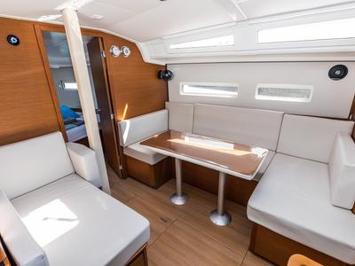 Salon of Feel The Magic, a Jeanneau Sun Odyssey 410 sailboat at Fethiye, Turkey