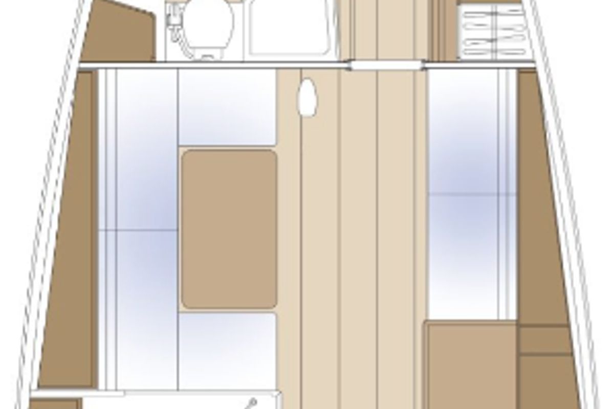 Floor plan of Felice, a Solaris Yachts Solaris 44 sailboat at Toulon, France