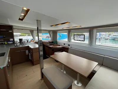 Salon of Pebbles, a Lagoon 46 catamaran at Road Town, British Virgin Islands