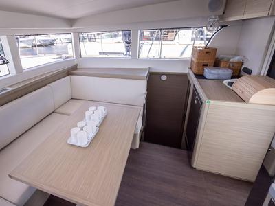 Salon of Abalone, a Lagoon 40 catamaran at Primošten, Croatia