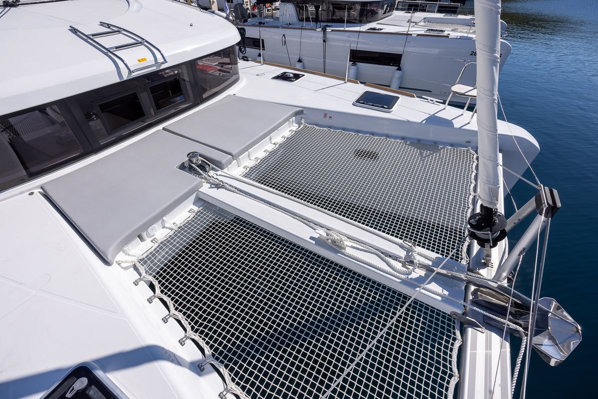 Deck of Abalone, a Lagoon 40 catamaran at Primošten, Croatia