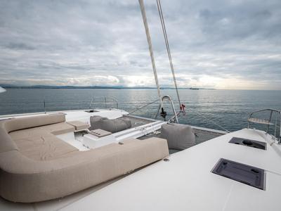 Deck of Utopia, a Lagoon 55 catamaran at Kos, Greece