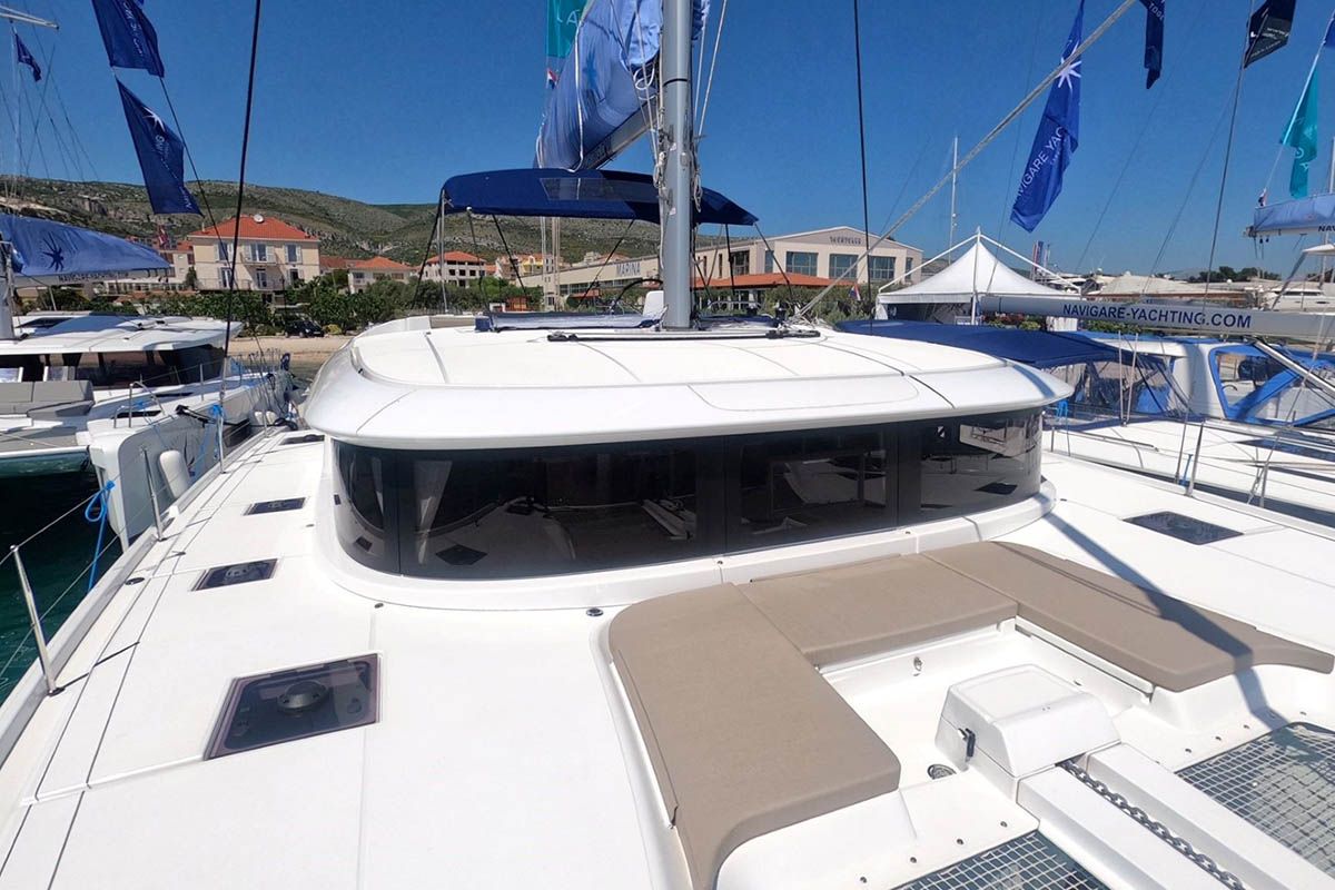 Deck of Genie, a Lagoon 46 catamaran at Seget Donji, Croatia