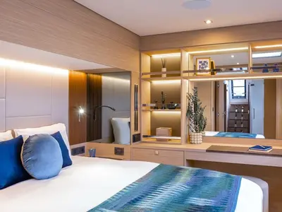 Cabin on Montecristo - FIRST CLASS, a Lagoon 60 catamaran at Olbia, Italy
