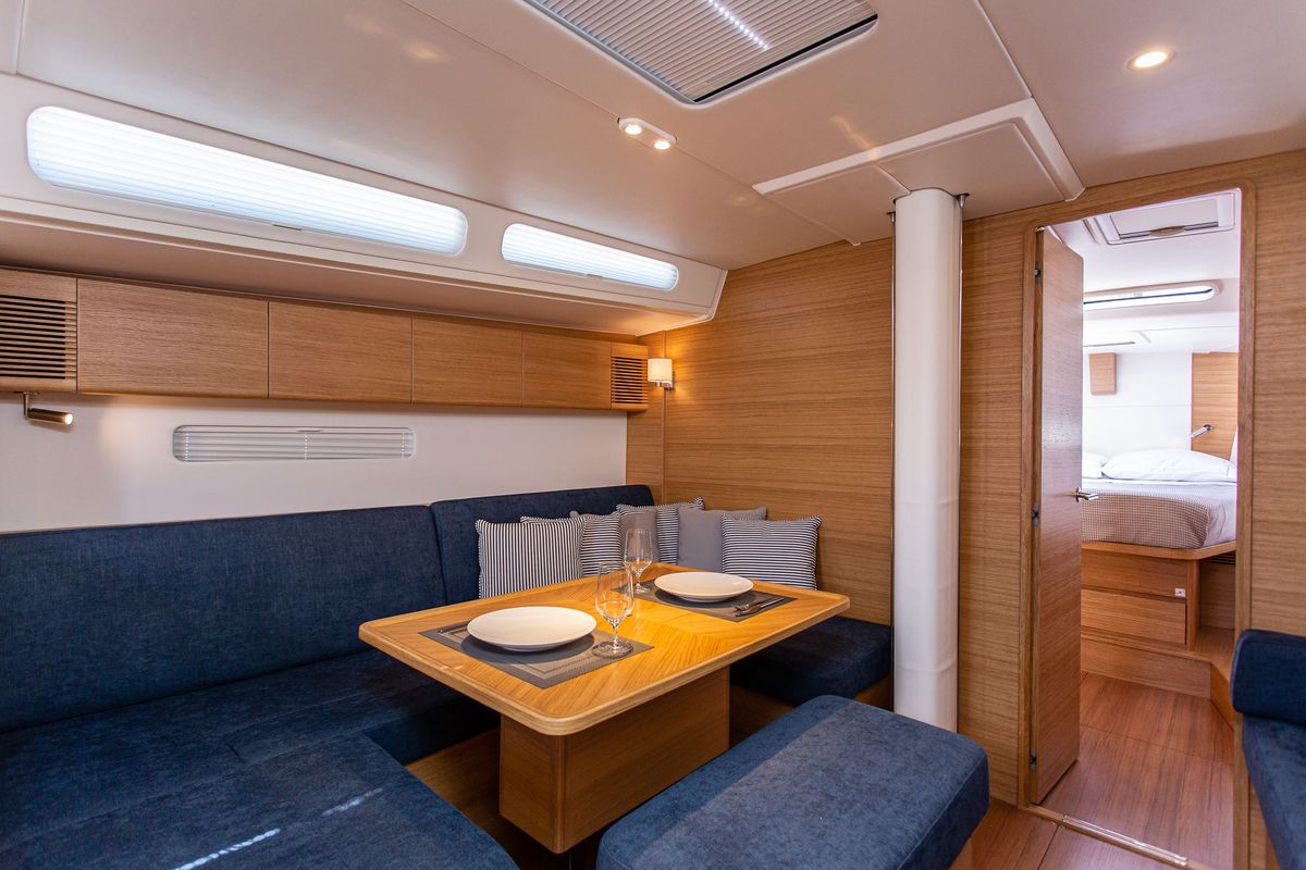 Salon of Artemis, a X-Yachts X4⁶ sailboat at Lavreotiki Municipal Unit, Greece