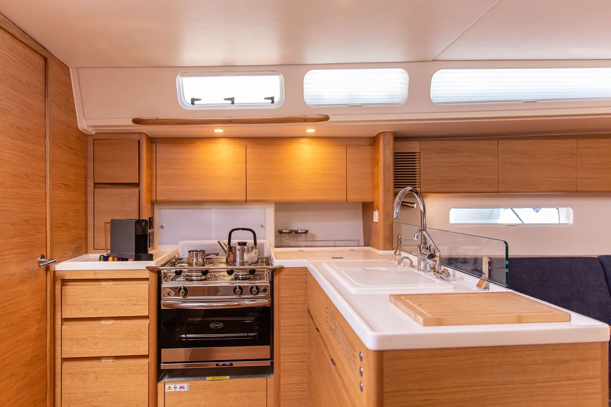 Galley of Artemis, a X-Yachts X4⁶ sailboat at Lavreotiki Municipal Unit, Greece