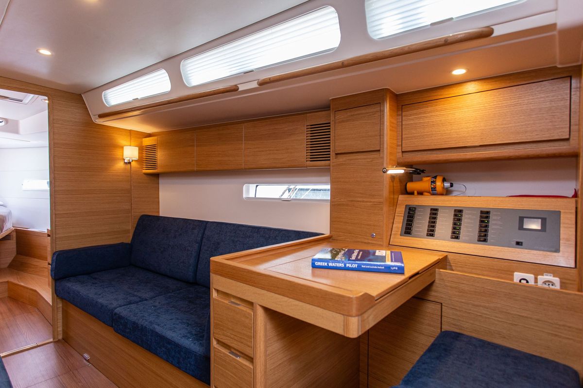 Salon of Artemis, a X-Yachts X4⁶ sailboat at Lavreotiki Municipal Unit, Greece
