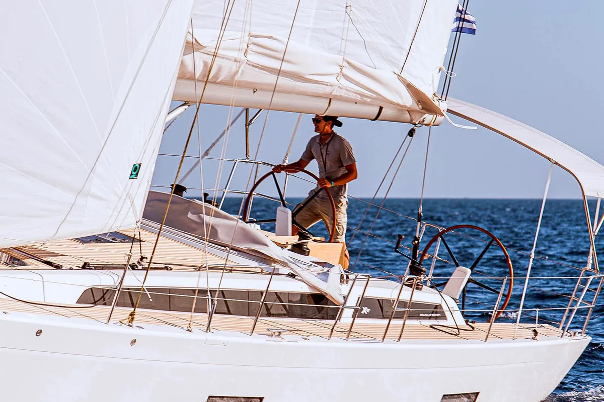 Cockpit of Artemis, a X-Yachts X4⁶ sailboat at Lavreotiki Municipal Unit, Greece
