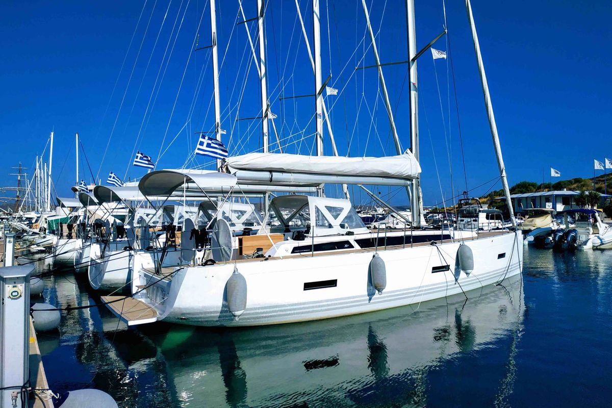 Exterior view of Artemis, a X-Yachts X4⁶ sailboat at Lavreotiki Municipal Unit, Greece