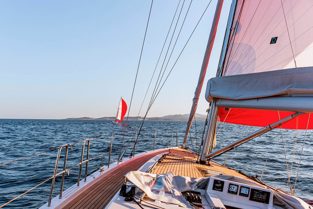 Deck of Artemis, a X-Yachts X4⁶ sailboat at Lavreotiki Municipal Unit, Greece