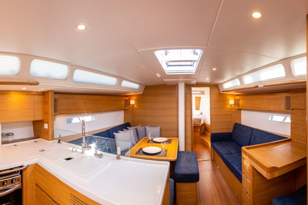 Salon of Artemis, a X-Yachts X4⁶ sailboat at Lavreotiki Municipal Unit, Greece