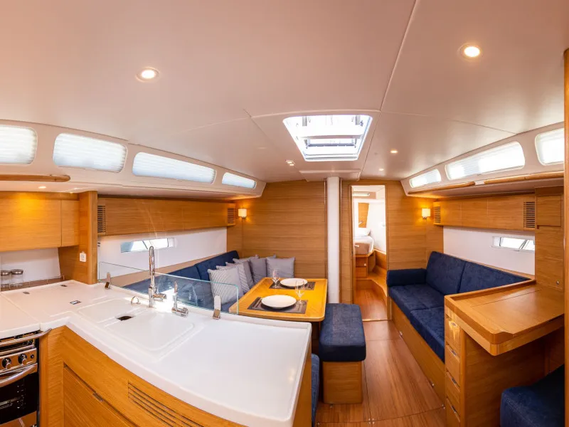 Salon of Artemis, a X-Yachts X4⁶ sailboat at Lavreotiki Municipal Unit, Greece