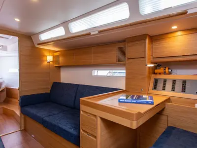Salon of Artemis, a X-Yachts X4⁶ sailboat at Lavreotiki Municipal Unit, Greece
