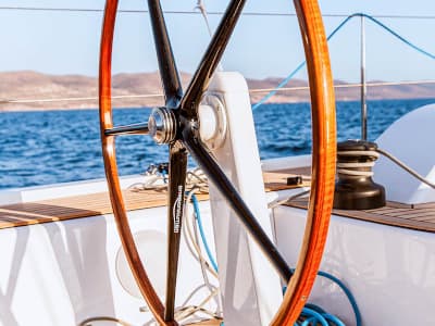 Cockpit of Artemis, a X-Yachts X4⁶ sailboat at Lavreotiki Municipal Unit, Greece