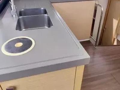 Galley of Aqua Panda, a Fountaine Pajot Lucia 40 catamaran at Road Town, British Virgin Islands