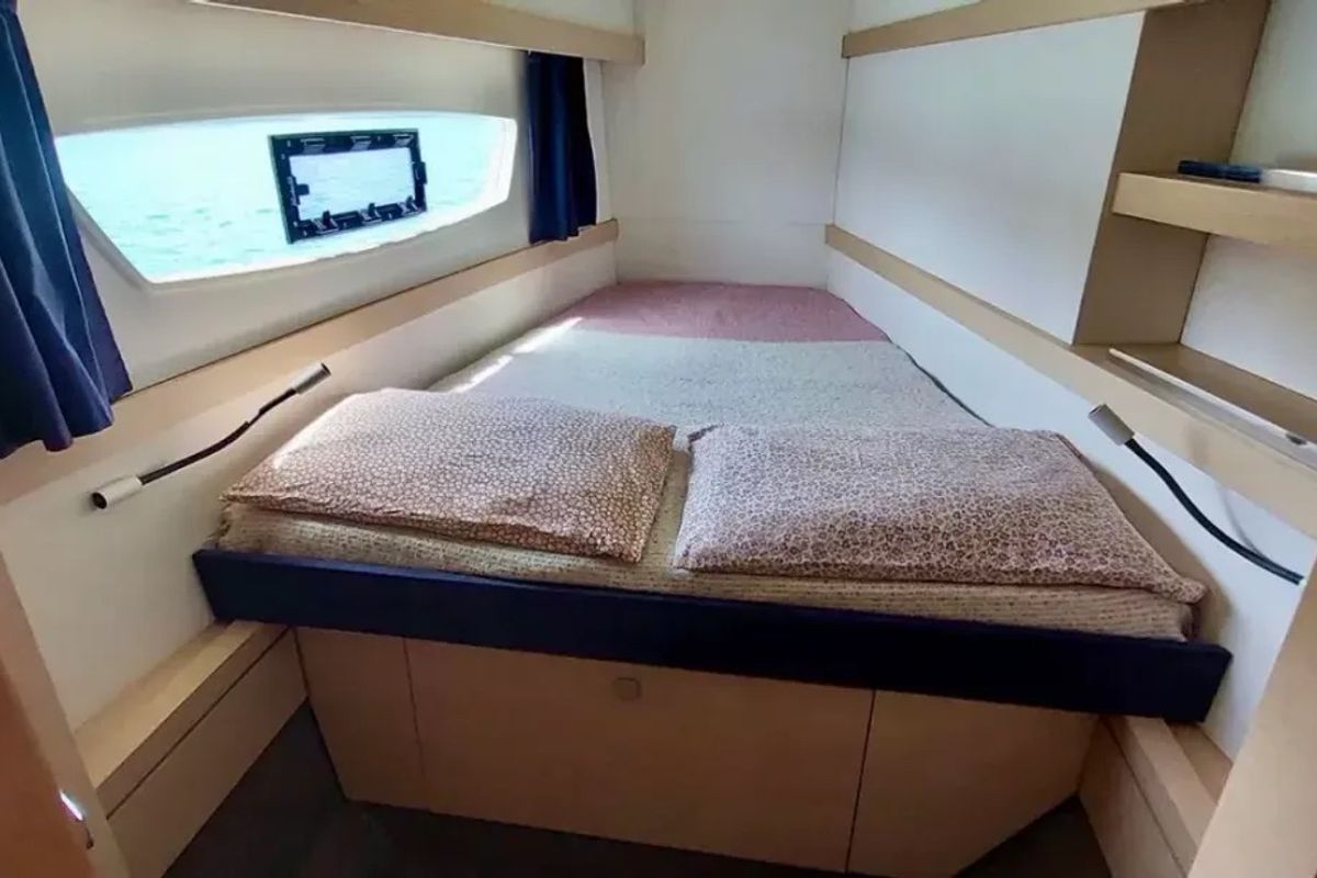 Cabin on Aqua Panda, a Fountaine Pajot Lucia 40 catamaran at Road Town, British Virgin Islands