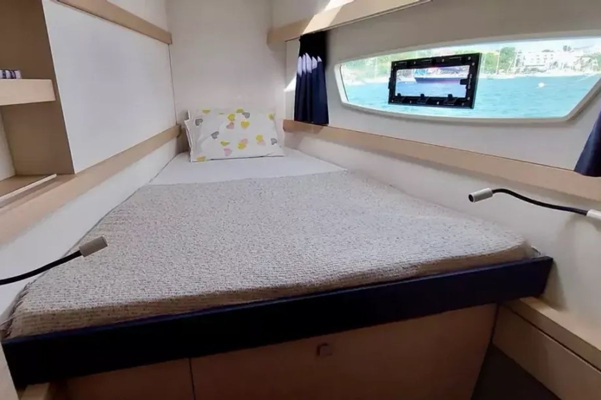 Cabin on Aqua Panda, a Fountaine Pajot Lucia 40 catamaran at Road Town, British Virgin Islands