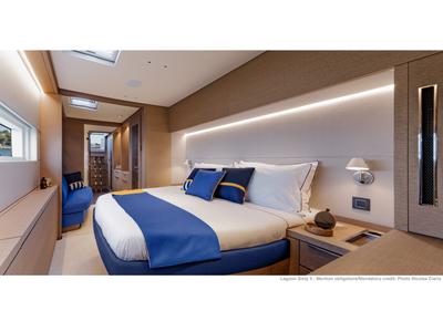 Cabin on SAILUXE - Aura, a Lagoon Sixty 5 catamaran at Capo d'Orlando, Italy