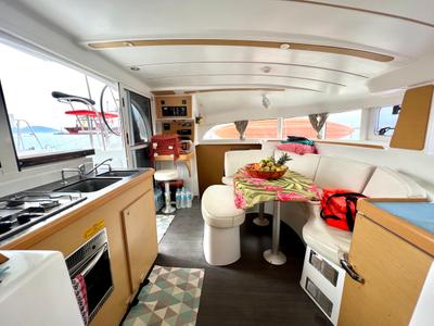 Galley of Poe Vai, a Lagoon 380 S2 catamaran at Papeete, France