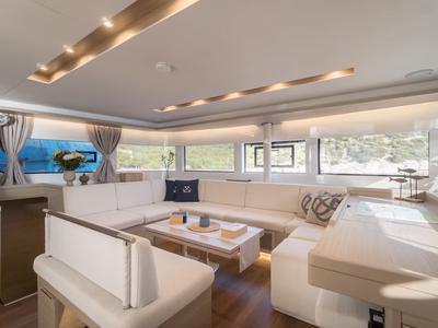 Salon of Navya, a Lagoon 51 catamaran at Municipal Unit of Lefkada, Greece