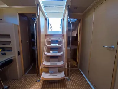 Salon of Pandora, a Hanse Yachts Hanse 508 sailboat at Lavreotiki Municipal Unit, Greece