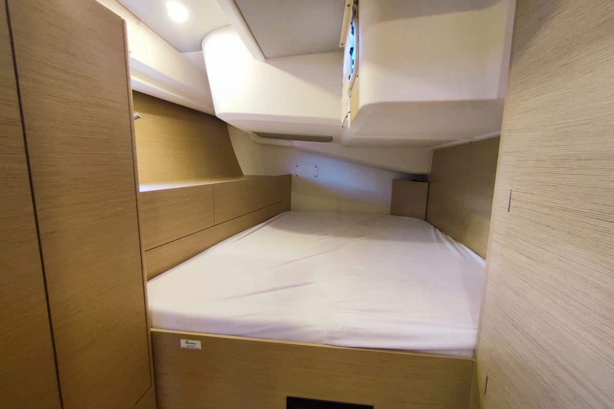 Cabin on Pandora, a Hanse Yachts Hanse 508 sailboat at Lavreotiki Municipal Unit, Greece