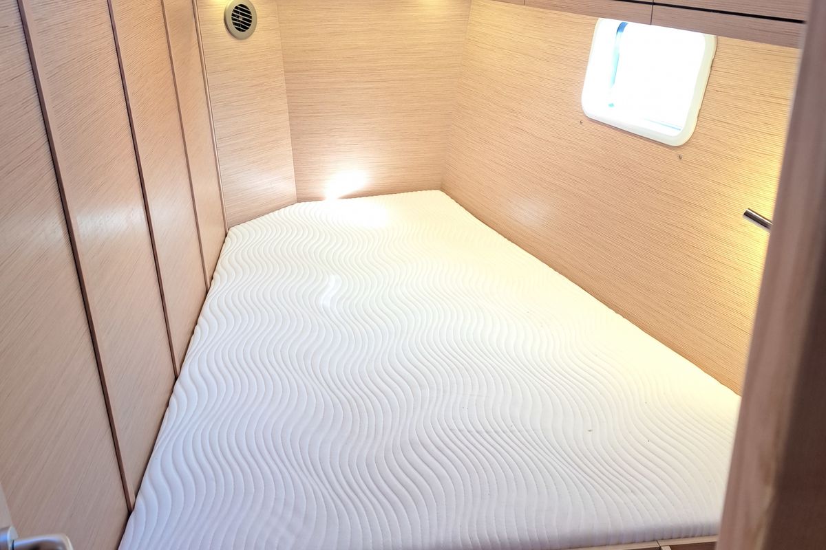Cabin on Pandora, a Hanse Yachts Hanse 508 sailboat at Lavreotiki Municipal Unit, Greece