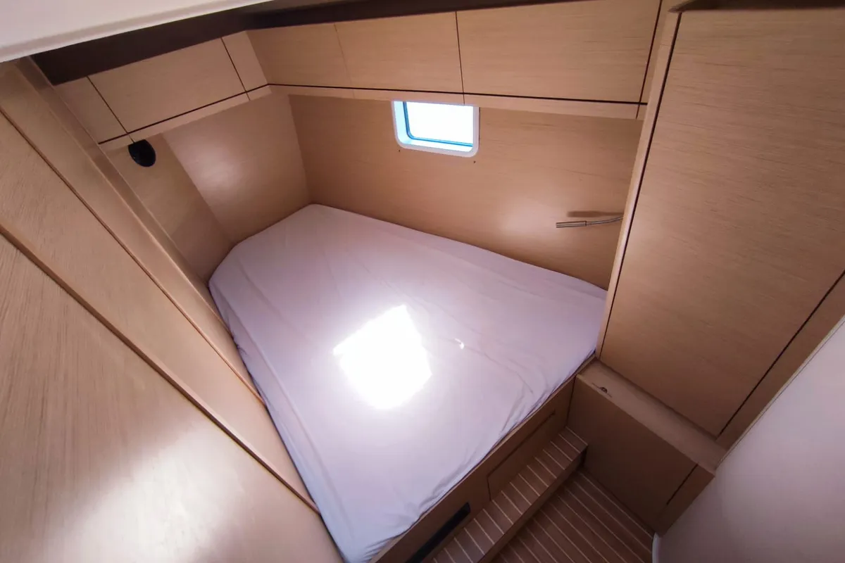 Cabin on Pandora, a Hanse Yachts Hanse 508 sailboat at Lavreotiki Municipal Unit, Greece