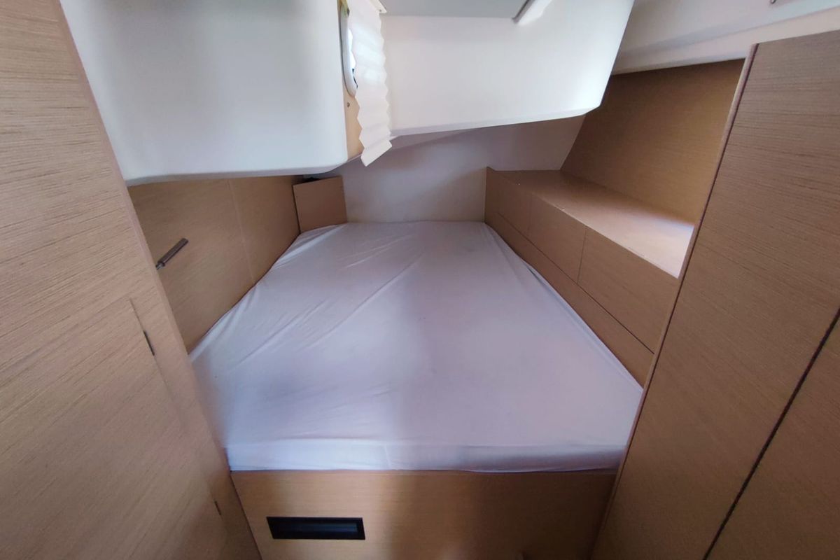 Cabin on Pandora, a Hanse Yachts Hanse 508 sailboat at Lavreotiki Municipal Unit, Greece